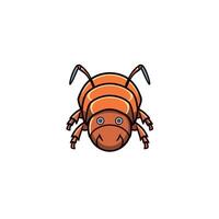 Bright orange ant with a cheerful expression and distinct features vector