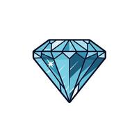 Shiny blue diamond artwork in style with intricate design vector