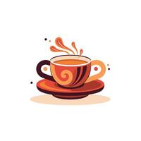 Coffee cup with dynamic splash design in vibrant colors vector