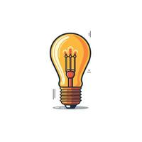 Bright light bulb glowing with filament design artwork vector