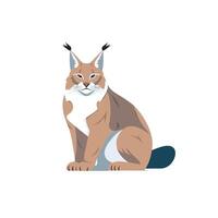 Lynx in a relaxed pose, striking art features vector