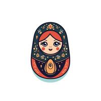 Traditional matryoshka doll with intricate patterns and colors vector