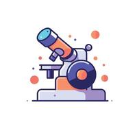Colorful illustration of a microscope with abstract elements vector
