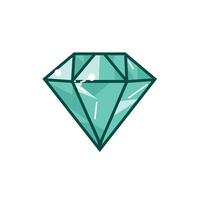 Shining turquoise diamond design in a minimal style vector
