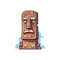 Easter Island moai statue design in art style with details vector