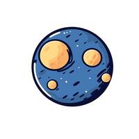 Colorful illustration of a planet with multiple moons vector