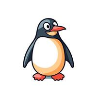 Cartoon penguin standing cheerfully in a simple, bright background setting vector