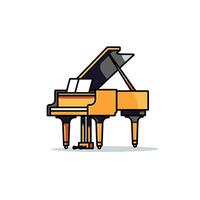 Bright yellow grand piano with open lid showcases elegance in a minimalist setting vector