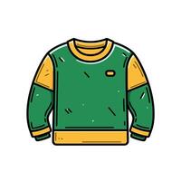 Stylish green and yellow sweater with modern design and casual appeal for everyday wear vector