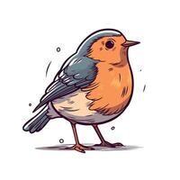 Colorful bird with blue and orange feathers standing on a surface vector