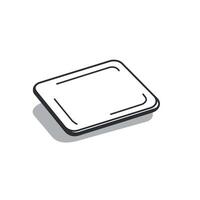 Simple rectangular tray placed on a light surface showcasing minimalist design elements vector