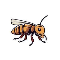 Colorful cartoon bee with exaggerated features buzzing in a playful style vector