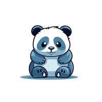 Cute cartoon panda sitting and smiling with a friendly expression vector