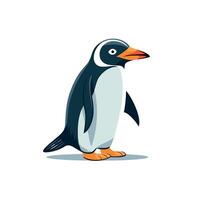 Penguin stands confidently on a solid surface with its flippers at its sides vector