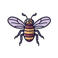 Vibrant illustration of a bee showcasing detailed features and colorful patterns vector