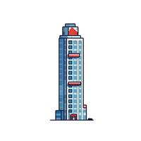 Modern skyscraper design showcasing unique architectural elements in an urban setting vector