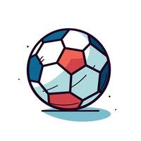 Colorful soccer ball rolls on clean surface with graphic style vector