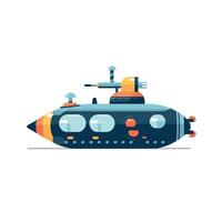 Colorful cartoon submarine in a simple artistic style vector