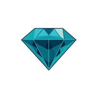 Bright turquoise diamond sparkling under light with intricate facets and cuts vector
