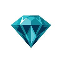 Stunning turquoise diamond with geometric facets reflecting light in a minimalistic design vector