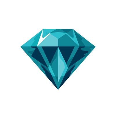 Stunning turquoise diamond with geometric facets reflecting light in a minimalistic design