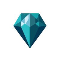 Shiny turquoise diamond with geometric facets and vibrant reflections vector
