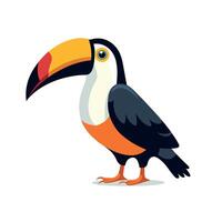Colorful toucan standing proudly in a vibrant tropical setting during daylight hours vector