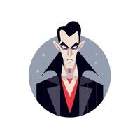 Mysterious character with sharp features and dark attire in a minimalist design vector