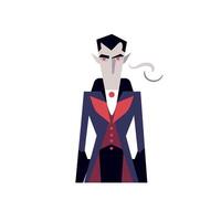 Mysterious character in elegant attire with a touch of classic horror style vector