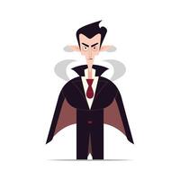 Cartoon vampire character in a classic outfit with a menacing expression vector