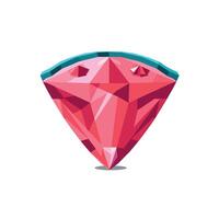 Beautiful red gemstone with geometric facets and turquoise accents in a minimalist design vector