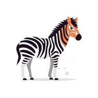 Colorful zebra with orange accents standing proudly against a simple background vector