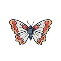 Colorful butterfly with intricate patterns resting on a flower in a garden vector