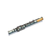 Flute displayed on a clean background highlighting its distinctive features vector