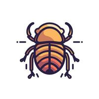 Beetle illustration showcasing intricate design and vibrant colors in a minimalistic style vector