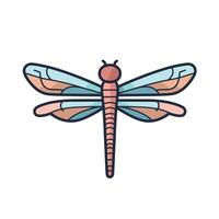Colorful illustration of a dragonfly with stylized wings and vibrant patterns vector