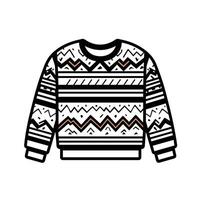 Cozy winter sweater design with geometric patterns and contrasting colors vector