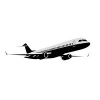 Stylized airplane taking off against a minimalistic background vector