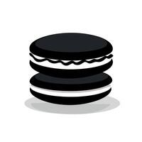 Delightful black macarons stacked elegantly on a smooth surface for dessert lovers vector