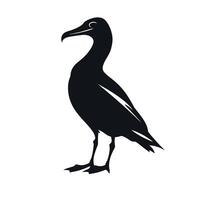 Elegant black silhouette of a bird standing on a plain background vector
