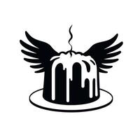 Creative dessert design featuring a cake with wings on a plate vector