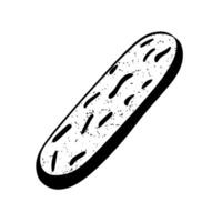 Baguette resting on a flat surface highlighting its elongated shape and texture vector