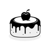 Delicious apple dessert with a glossy chocolate topping presented on a white background vector