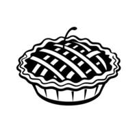Delicious cherry pie with lattice crust on a white background vector