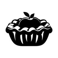Delicious apple pie in a decorative crust with an apple on top ready to be served vector