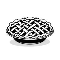 Delicious homemade pie with intricate lattice crust on display in a kitchen vector
