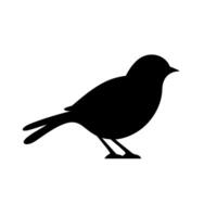 Black silhouette of a small bird perched on a simple background vector