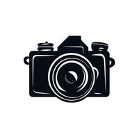 Black camera illustration showcasing a vintage design on a light background vector