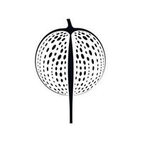 Unique black and white dotted design resembling a spherical object with a stem vector
