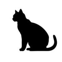 Silhouette of a sitting cat against a plain background, showcasing its distinct features and posture vector